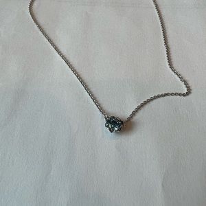 James Avery cherished birthstone necklace with a blue topaz